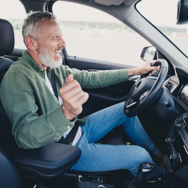 man listening to music
